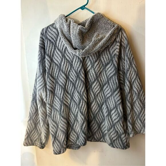 Stan Herman PJ fleece blanket zipper hood jacket large pockets. - Picture 3 of 7